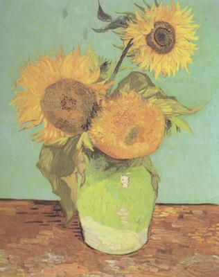 Vincent Van Gogh Three Sunflowers in a Vase (nn04) Norge oil painting art